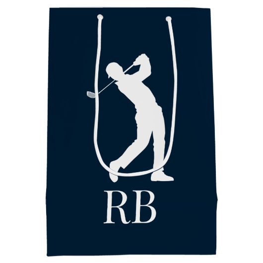 navy Blue Golf Medium Cadeauzakje (Achterkant)