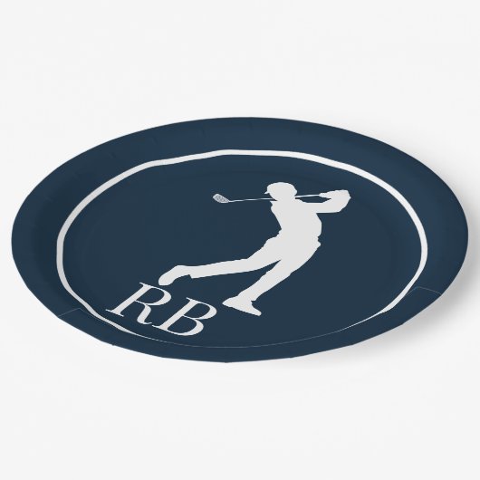 navy Blue Golf Papieren Bordje (Gekanteld)