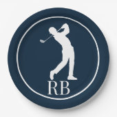 navy Blue Golf Papieren Bordje (Voorkant)