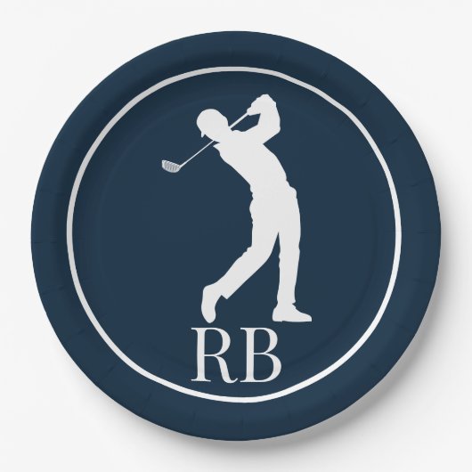 navy Blue Golf Papieren Bordje (Voorkant)