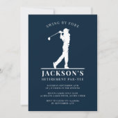 Navy Blue Golf Pensioen Par-t-shirt Kaart (Voorkant)