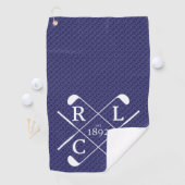 Navy Blue Golf Towel - Argyle Golf Logo Golfhanddoek (Insitu)