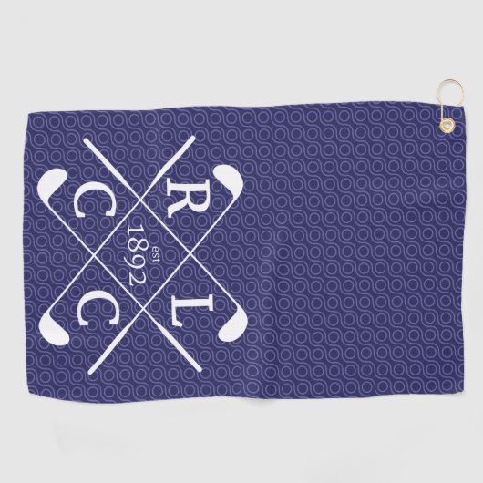Navy Blue Golf Towel - Argyle Golf Logo Golfhanddoek (Horizontaal)