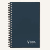 Navy Blue Golfbal op T-shirt Persoonlijk Notitieboek (Voorkant)