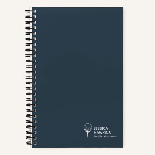 Navy Blue Golfbal op T-shirt Persoonlijk Notitieboek (Voorkant)