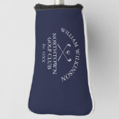 Navy Blue Golfclub En Ledenaam Golfheadcover (Draai 90)