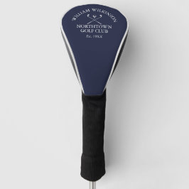 Navy Blue Golfclub En Ledenaam Golfheadcover