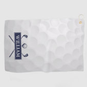 Navy Blue Golfclubs Bal Maatwerk Naam Golfhanddoek (Horizontaal)