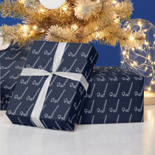 Navy Blue Golfer Eenvoudige minimalistische verjaa Cadeaupapier