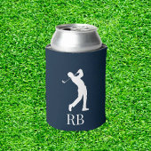 Navy Blue Golfer Monogram Koelbox Blikjeskoeler