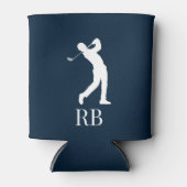 Navy Blue Golfer Monogram Koelbox Blikjeskoeler (Voorkant)