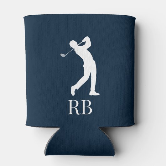 Navy Blue Golfer Monogram Koelbox Blikjeskoeler (Achterkant)