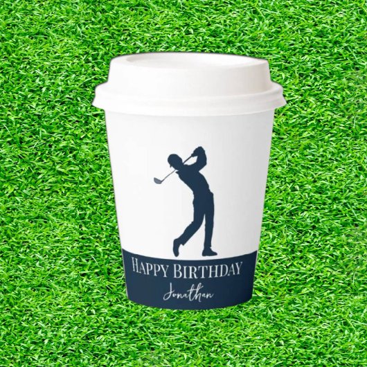 Navy Blue Golfer Party Experience Papieren Bekers