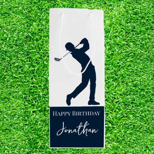 Navy Blue Golfer Party Wijn Cadeautas