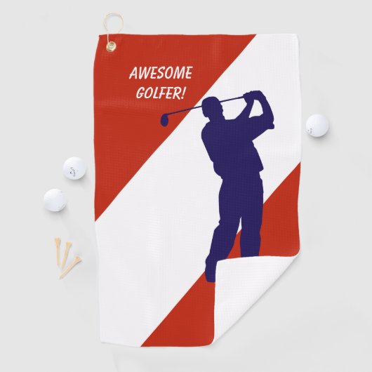 Navy Blue Golfer Vaderdag Golfhanddoek (Insitu)