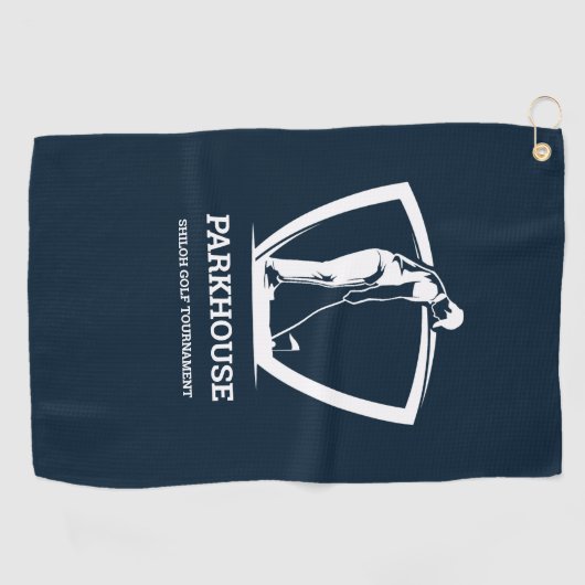 Navy Blue Golfers Naam Toernooi Golfhanddoek (Horizontaal)