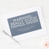 Navy Blue GOOD THINGS Custom Text Business Website Rechthoekige Sticker (Envelop)