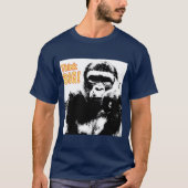 Navy Blue Gorilla Pop Art Elegant Trendy Modern T-shirt (Voorkant)