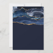 Navy Blue & Goud Agaat Afstudeerfeest Kaart (Achterkant)