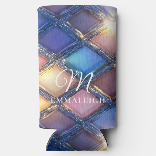 Navy Blue Goud Blush Glamour Seltzer Blikjeskoeler (Achterkant)