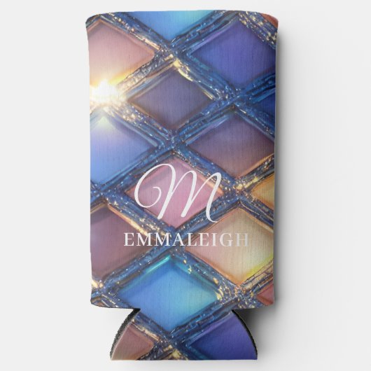 Navy Blue Goud Blush Glamour Seltzer Blikjeskoeler (Voorkant)