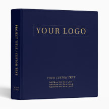 Navy Blue & Goud Eenvoudig Zakelijk Logo Promotie