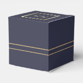 Navy blue | Goud Elegant Wedding Favor Boxes Bedankdoosjes (Achterkant)