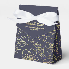 Navy blue | Goud Floral Vrijgezellenfeest Favor Bo Bedankdoosjes