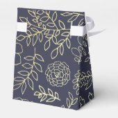Navy blue | Goud Floral Vrijgezellenfeest Favor Bo Bedankdoosjes (Achterkant)