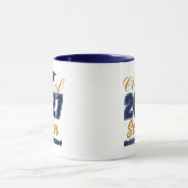 Navy Blue Goud Persoonlijk Geschenk voor Afstudeer Mok (Midden)