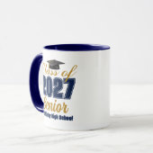 Navy Blue Goud Persoonlijk Geschenk voor Afstudeer Mok (Voorkant links)