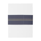 Navy blue | Goudbruiloft Uitnodigingen Wikkel (Achterkant Voorbeeld)