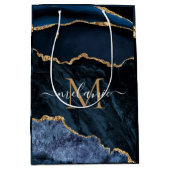 Navy Blue Gouden Cadeautas Gepersonaliseerd Uw Ont (Voorkant)