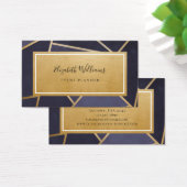 Navy Blue Gouden Evenementenplanner Zakelijke Kaar Visitekaartje (Bureau)