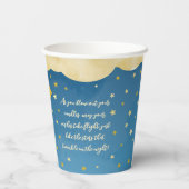 Navy Blue Gouden Twinkle Kleine Star Paper cup Papieren Bekers (Achterkant)