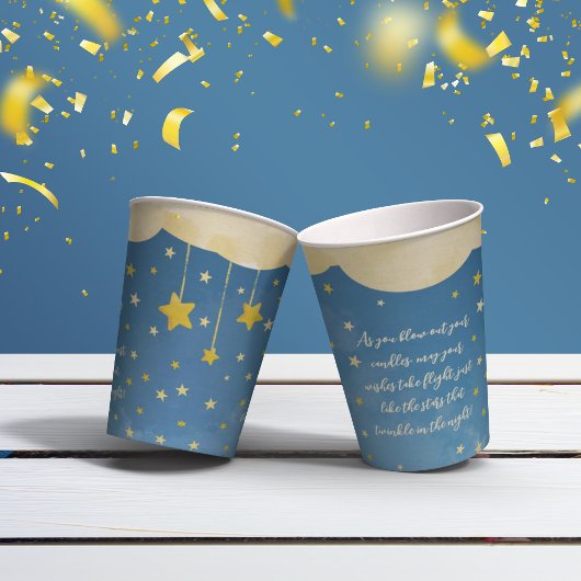 Navy Blue Gouden Twinkle Kleine Star Paper cup Papieren Bekers