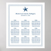 Navy Blue Graceful Starfish 20 x 24 Seating Chart Poster (Voorkant)