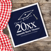 Navy Blue Graduation Cap Class of 20XX Name Servet