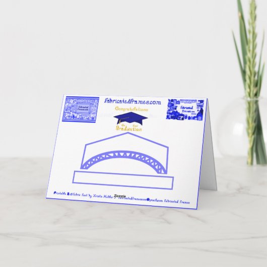 Navy Blue Graduation Cap Printable Party Pet of Kaart (Achterkant)