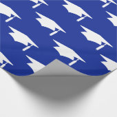 Navy Blue Graduation Caps Pattern - Afstuderen Cadeaupapier (Hoek)