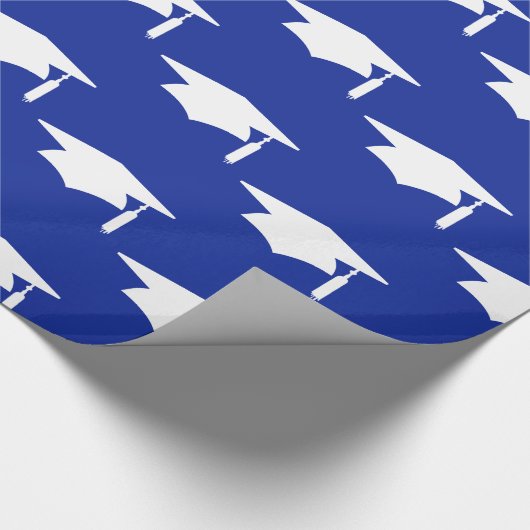 Navy Blue Graduation Caps Pattern - Afstuderen Cadeaupapier (Hoek)