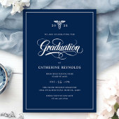 Navy Blue Graduation Party Kaart