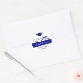 Navy Blue Graduation Party voor liefhebbers Ronde Sticker (Envelop)