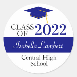 Navy Blue Graduation Party voor liefhebbers Ronde Sticker