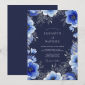Navy Blue Grand Winter Wedding Kaart (Voorkant / Achterkant)