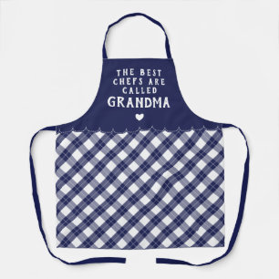 Navy Blue Grandma Best Chef Heart & Pset Schort
