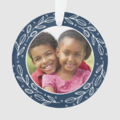 Navy Blue Grandparents Personalized Holiday Photo Ornament (voorkant)
