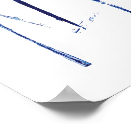 Navy Blue Grass Leafs Grass Seed Arts Poster (Hoek)