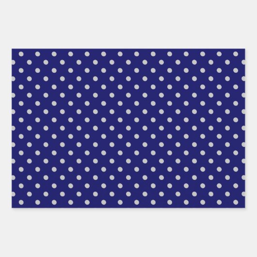 Navy Blue Gray Patterned Wrapping Paper Sheets (Voorkant 2)