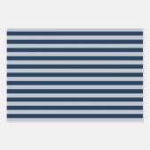 Navy Blue Gray Patterned Wrapping Paper Sheets (Voorkant 3)
